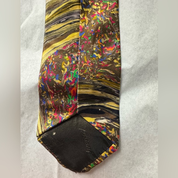 Brioni Silk Tie Made in Italy Watercolor Swirl Style - Picture 8 of 8